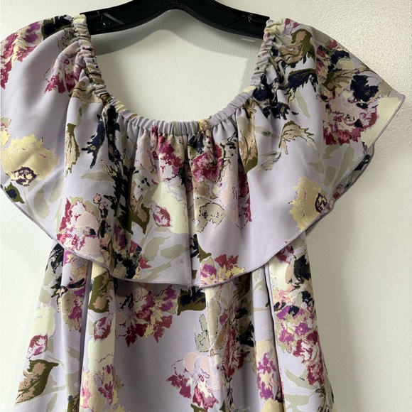 Wilfred Aritzia Promener Floral Off Shoulder Blouse Silk Trim Size Small - Picture 10 of 11